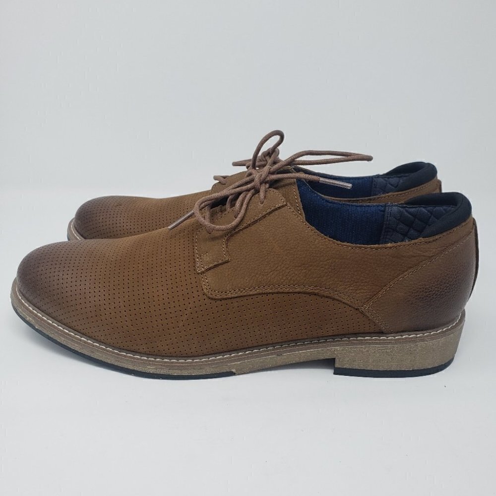 DR. SCHOLL'S Cash Perforated Brown Leather Oxfords - Picture 3 of 10